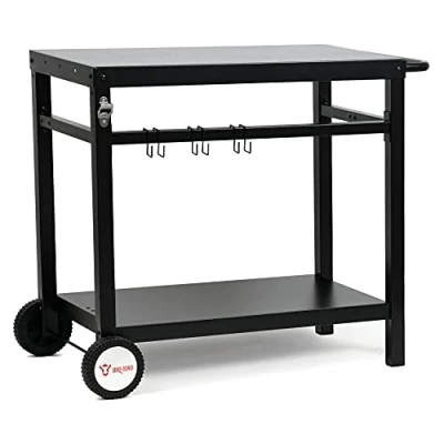 Abbildung von BBQ Toro Grillablagetisch Grillwagen 85 x 50 81cm, Metall Grilltisch mit großer Arbeitsfläche