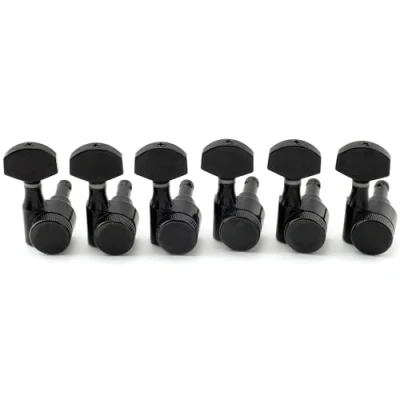 Abbildung von Musiclily Pro 6 in Line 1 Pin Gitarren Locking Mechaniken Gitarre Tuners Stimmwirbel für SQ Strat Tele Style E Gitarre, Schwarz