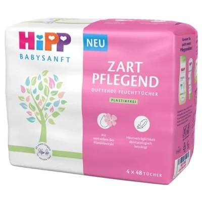 Abbildung von HiPP Babysanft Feuchttücher, Zart Pflegend, 4 x 48 Stück