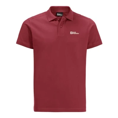 Abbildung von Jack Wolfskin Essential Poloshirt, Herren, Größe: Medium, Deep ruby