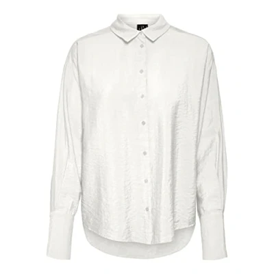 Abbildung von VERO MODA Damen Vmlena Ls Shirt Wvn Noos, Snow White, M