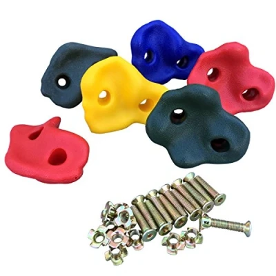 Abbildung von Loggyland Spielturm Erweiterung Klettersteine für Kletterwand, 6er Set I Boulderwand, (6 St., incl. Befestigungsmaterial), Kinder Spielplatz und Garten