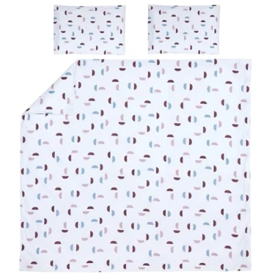 Abbildung von Meyco Home Shapes Bettwäsche Doppelbett (Baumwolle, atmungsaktives Material, einfache Pflege, perfekte Passform, praktischer Einschlagstreifen, Maße: 240 x 200/220 cm), Lila