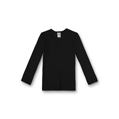 Abbildung von Sanetta Unisex Unterhemd Langarm Schwarz Hochwertiges und nachhaltiges für Junge aus Bio Baumwolle. Unterwäsche Jungen 140