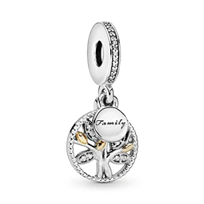Abbildung von Pandora Sparkling Family TREE Dangle Charm, Damen, Größe: One Size, Sterling silver and gold