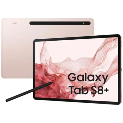 Abbildung von Samsung Galaxy Tab S8+5G X806B, 128GB Akku: 10090 mAh, Android 12 12&quot; 4 Zoll, Qualcomm Snapdragon SM84580 pink Gold