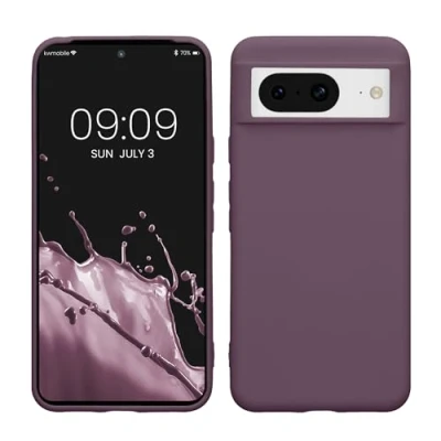 Abbildung von kwmobile Hülle kompatibel mit Google Pixel 8 Silikon Handy Case Handyhülle weiche Oberfläche kabelloses Laden Helle Iris
