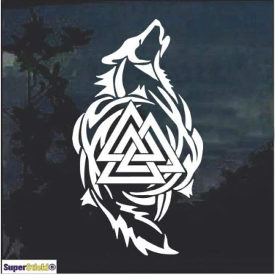 Abbildung von SUPERSTICKI Odin Thor Viking Wolf Wolves ca.20cm Aufkleber,Autoaufkleber,Sticker,Decal,Wandtattoo, aus Hochleistungsfolie,UV&amp;waschanlagenfest,