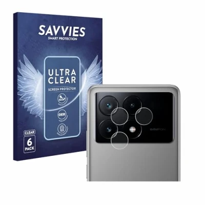 Abbildung von Savvies 6 Stück Schutzfolie für Xiaomi Poco X6 Pro (NUR Kameraschutz) Displayschutz Folie Ultra Transparent