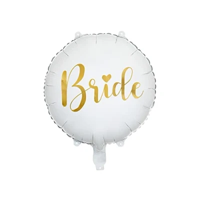 Abbildung von Folienballon Bride 35cm rund Helium Luftballon Partyballon JGA Hochzeit Braut Deko Partydeko