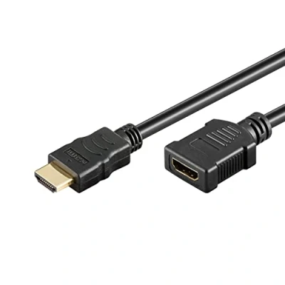 Abbildung von Goobay 69912 High Speed HDMI Verlängerungskabel mit Ethernet, HDMI™ Stecker (Typ A) &gt; Buchse A), vergoldet, 0,5m