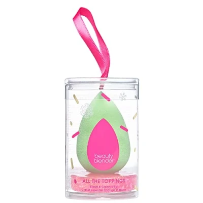 Abbildung von Beautyblender All the Toppings Blend &amp; Cleanse Duo Make up Schwamm zum Verblenden von Foundations, Pudern Cremes, Reiniger entfernt Schmutz auf Schwamm, vegan tierversuchsfrei