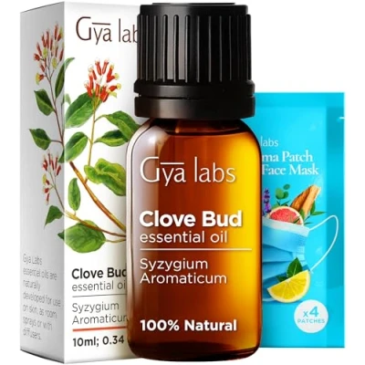 Abbildung von Gya Labs Ätherisches Nelkenöl für Zähne &amp; Zahnfleisch 100% Natürlich Mundpflege, Haare, Haut, Erdiger, würziger Duft (10 ml)