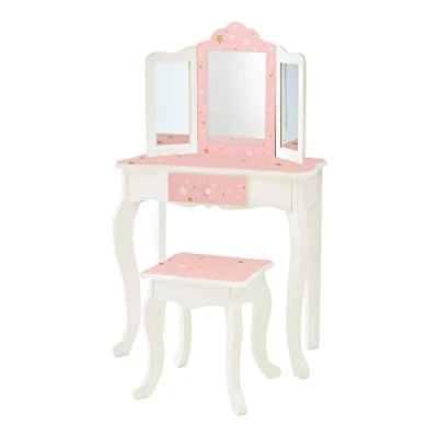 Abbildung von Fantasy Fields Kinder Schminktisch Mit Spiegel Und Hocker Frisiertisch Rosa TD 11670Q