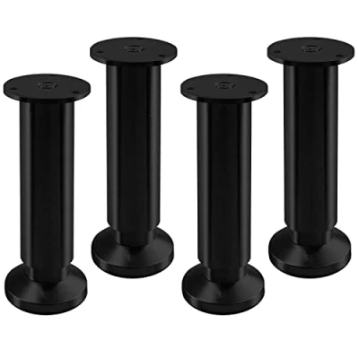Abbildung von 4er Set Möbelfüße ALPHA verstellbar Stützfüße schwarz eloxiert, belastbar bis 250 Kg, Höhe: 150 mm von SO TECH