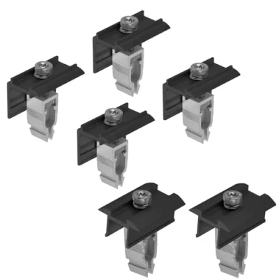 Abbildung von Avoltik Solarmodul Halterung 6er Set (2x Mittelklemme &amp; 4x Endklemme) Aluminiumlegierung für 30mm 45mm I Befestigung PV Anlagen Korrosionsbeständig EASY CLICK schwarz