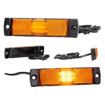 Abbildung von Web Truck 2 x LED Seitenmarkierungsleuchte Wohnung Orange 12 und 24 Volt Begrenzungsleuchte Positionsleuchte mit für PKW LKW Anhänger Wohnmobil Wohnwagen