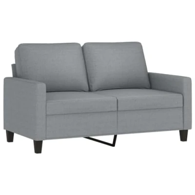 Abbildung von vidaXL Sofa 2 Sitzer, Loungesofa Couch mit Armlehnen Rückenkissen, Wohnzimmersofa Designsofa Metallgestell, Sitzmöbel Zweisitzer, Modern, Hellgrau Stoff