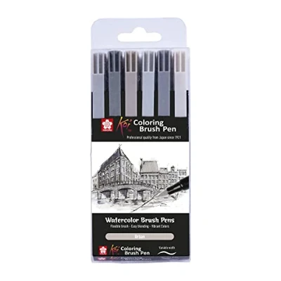 Abbildung von Sakura Koi Colouring Brush Pen, 6 teiliges Set, Urban Farben
