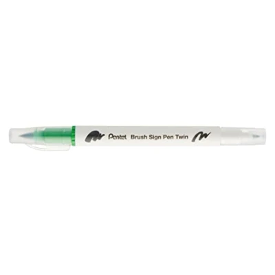 Abbildung von Pentel Brush Sign Pen Twin Tip hellgrün 10 Stück