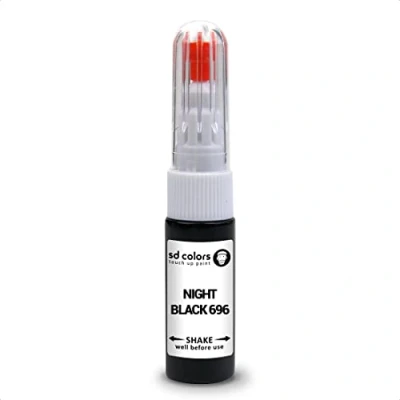 Abbildung von SD COLORS Night Black 696 Reparaturset, kompatibel mit Mercedes New Ausbesserungsstift, 20 ML, Kratzer Chip Pinsel, Farbcode