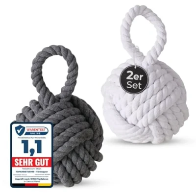 Abbildung von Topanbieter999 Türstopper (2er Set), Jute grau und weiß