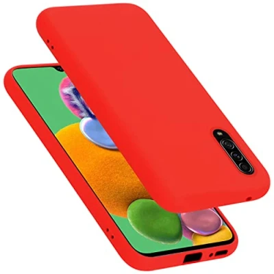 Abbildung von Cadorabo Hülle kompatibel mit Samsung Galaxy A90 5G Silikon Handyhülle für Case aus flüssigem stoßfeste dünne TPU Schutzhülle Liquid ROT