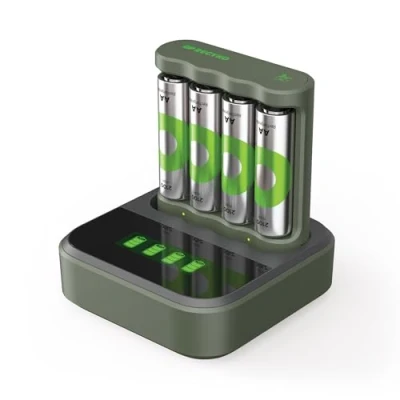 Abbildung von USB Akkuladegerät B441, 4 Ladeslots, inkl. Docking Station D451