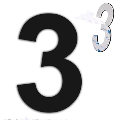 Abbildung von nanlyiau 6in/15.3cm Edelstahl hausnummern selbstklebend schwarz matt Hausnummer Wasserdicht, rostfest und korrosionsbeständig(paste black 6in3)