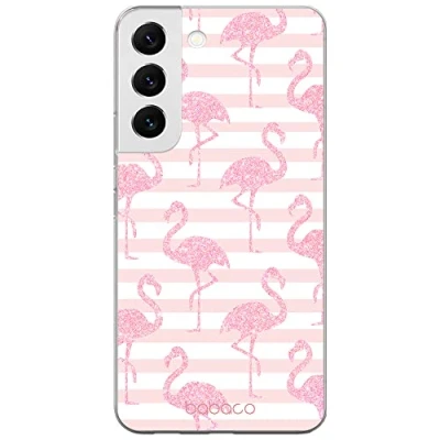 Abbildung von Babaco ERT GROUP Handyhülle für Samsung S22 Original und offiziell Lizenziertes Muster Flamingo 001 optimal an die Form des Handy angepasst, hülle aus TPU