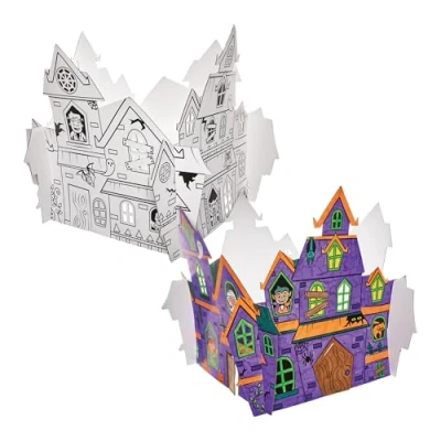 Abbildung von Baker Ross FN294 Riesiges Spukhaus zum Ausmalen Halloween Basteln für Kinder, Dekorationen