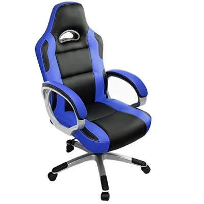 Abbildung von IntimaTe WM Heart Racing Stuhl Bürostuhl Gaming Ergonomie Konferenz Schreibtischstuhl mit Rückenlehne, Wippfunktion, Höhenverstellung , Blau