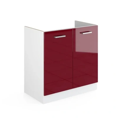 Abbildung von Vicco Unterschrank für die Spüle R Line, Bordeaux Hochglanz/Weiß, 80 cm mit Türen, ohne Arbeitsplatte