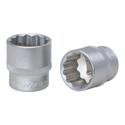 Abbildung von KS TOOLS 917.3826 Steckschlüsseleinsatz 3/8Zoll DIN 3120, ISO 1174, 3124, 2725 5/16&quot; Chrom Vanadium Stahl Zwölfkant gerändelt