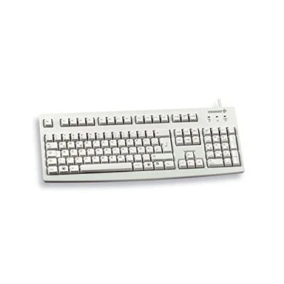 Abbildung von CHERRY G83 6105, Kabelgebundene Tastatur für Industrieanwendungen, Deutsches/Kyrillisches Layout (QWERTZ), Abriebfeste Tasten, Leicht zu Reinigen, Hellgrau