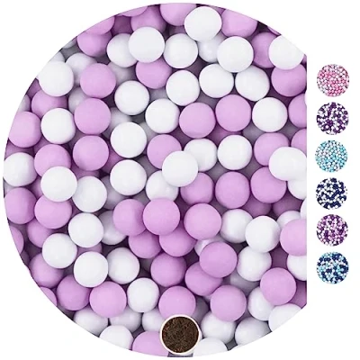 Abbildung von EinsSein 1kg Schokokugeln Mix small weiss flieder glanz Gastgeschenke Hochzeit, Taufe, Kommunion, Konfirmation perfekt für Reagenzgläser Alternative Schokolinsen, Hochzeitsmandeln,
