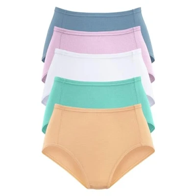 Abbildung von Lascana 5 PACK Slip, Damen, Größe: 46, Apricot /mint/weiß /flieder /hellblau