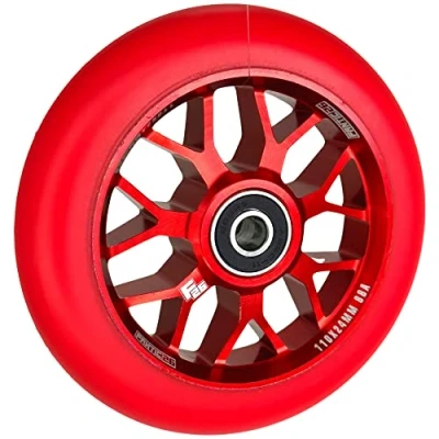 Abbildung von Fantic26 Spy7 Stunt Scooter Rolle I Trick Tret Kinder Roller Wheel 110mm ABEC 11 Schnell Leise Freestyle (Rot/Pu Rot)