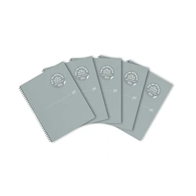 Abbildung von 5 x Oxford Notizbuch Origins 400150003 A4+ 70 Blatt grau liniert