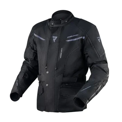 Abbildung von REBELHORN Hiker III Motorradjacke Herren Textil Reissa Membran Ellbogen und Schulterprotektoren Stufe 2 Rückenprotektor Tasche 10 Belüftungskanäle