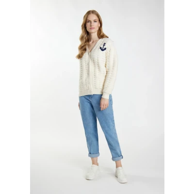 Abbildung von DREIMASTER Maritime Damen Strickjacke XS/S / Off White 52% Polyacryl 28% Polyamid 20% Polyester