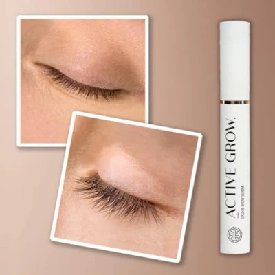 Abbildung von ACTIVE GROW Wimpernserum. Wimpern Booster für lange, dichte und schöne OHNE HORMONE