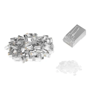 Abbildung von DIGITUS AK 219603 Cat 6 Crimpstecker 100 Stück RJ45 Netzwerkstecker Geschirmt Für Cat6 Netzwerkkabel, Patchkabel &amp; PoE Ethernet LAN Kabel 1GBase T 8P8C AWG 27/7 bis 24/7