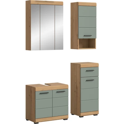 Abbildung von INOSIGN Badmöbel Set &quot;Siena, 4 teilig, bestehend aus:&quot;, (Set), Waschbeckenunterschrank, Spiegelschrank, Unterschrank, Hängeschrank