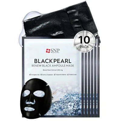 Abbildung von SNP Shining Nature Purity Goldene Kollagenblasenmaske Packung mit 10 Schwarze Perle erneuern