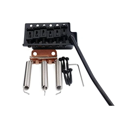 Abbildung von Guyker Tremolo Bridge Vintage Bent Steel Saddles Compatible with Start ST Electric Guitar (GK 1004, black)