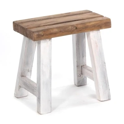Abbildung von DESIGN DELIGHTS Hocker SITZHOCKER &quot;RUSTIC&quot;, 41x42x24cm (HxBxT), Teak, Holzhocker, Farbe: 0