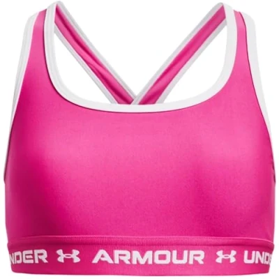 Abbildung von Under Armour G Crossback Sportbh mit mittlerer Stützkraft Rebel pink, Damen, Größe: 116, pink