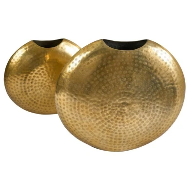 Abbildung von riess ambiente Tischvase ORIENTAL 44cm gold (Set, 2 St), Deko · Blumen Hammerschlag Design Metall
