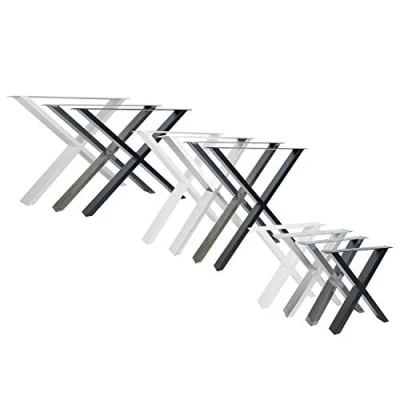Abbildung von Natural Goods Berlin 2X Tischkufen x Form Tischbeine Metall Tischgestell Outdoor Industrial Design Tischfüße Stahl Möbelfüße Möbelkufen für Schreibtisch, Esstisch Beine B70 H72cm